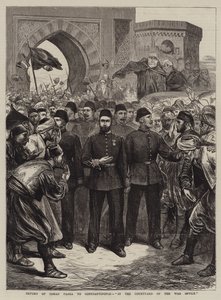 Osman Pashan paluu Konstantinopoliin, Sotatoimiston pihalla